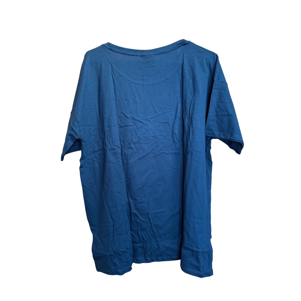 Peanuts Snoopy Woodstock Sleeping Under Stars Navy Blue Sleep Shirt NWT L - Picture 2 of 5